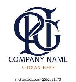 PG monogram logo design template