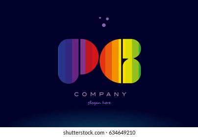 pg p g alphabet letter colorful creative colors text dots creative company logo vector icon design template