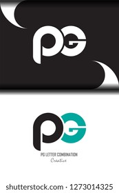 pg p g circle lowercase design of alphabet letter combination with infinity suitable as a logo for a company or business - Vector