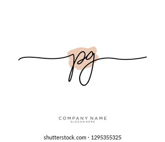 PG P G Initial handwriting logo template