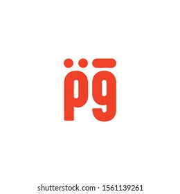 Pg p g letter logo with pink purple color and cute