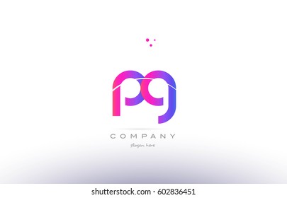 pg p g  pink purple modern creative gradient alphabet company logo design vector icon template