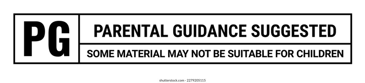 PG Parental Guidance Movie Film Rating Warning Label Sign Vector Illustration