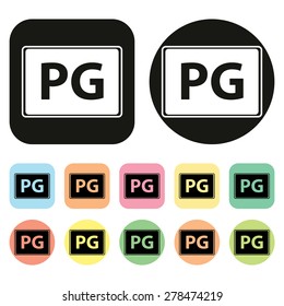 PG Rate Icon. Parental Guidance Icon