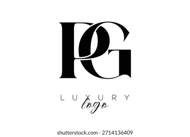 PG Serif Letter Monogram Typography Logo for Elegant Premium Branding Identity