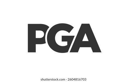 PGA logo design template with strong and modern bold text. Initial based vector logotype featuring simple and minimal typography. Trendy company identity ideal for businesses brand presence.