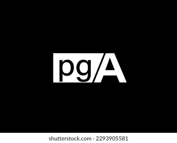 PGA Logo and Graphics design vector art, Icons isolated on black background