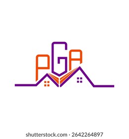 Design de logotipo PGA Real State, logotipo PGA simples e moderno. Design de alfabeto luxuoso PGA  