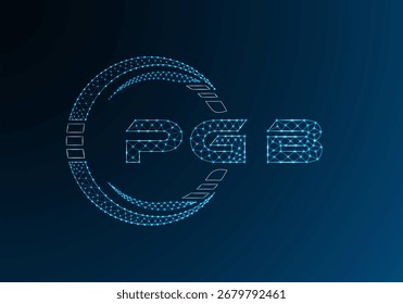 PGB Low-Poly-Buchstaben-Logo, Vektordesign. PGB-Logo-Design mit niedrigem Poly-Hintergrund. Low-Poly-Logo