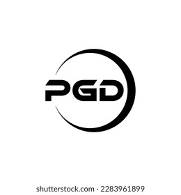 PGD letter logo design in illustration. Vector logo, calligraphy designs for logo, Poster, Invitation, etc.