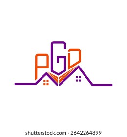 PGD Real State logo design, PGD logotipo simples e moderno. PGD design de alfabeto luxuoso  