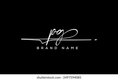 PGletter beauty handwriting vector logo. 