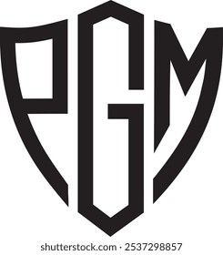 PGM Shield Logo-Design, Symbol, Symbol, Vektordatei 