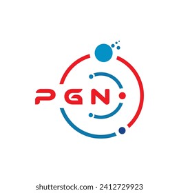 Logo-Design für PGN-Buchstaben auf weißem Hintergrund. PGN Creative Initials Brief IT Logo Konzept. PGN-Buchstabendesign