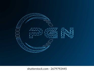 Diseño de Vector de logotipo de letra polivinílica baja PGN. Diseño de logotipo de poliéster inferior PGN. Logotipo de poliéster bajo.
