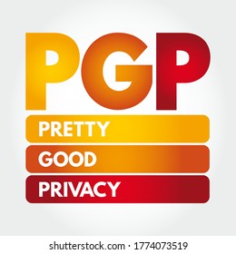 PGP - Pretty Good Privacy-Akronym, Technologie-Konzept-Hintergrund