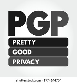 PGP - Pretty Good Privacy acronym, technology concept background