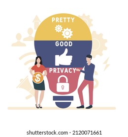 PGP - Pretty Good Privacy acronym. business concept background.  vector illustration concept with keywords and icons. lettering illustration with icons for web banner, flyer, landing pag