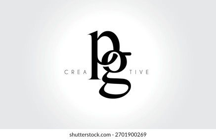 PGpg Elegant Serif Monogram Logo – Luxury Lowercase Typographic Lettermark for Modern Branding