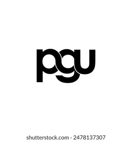 diseño de logotipo de monograma inicial con letras pgu