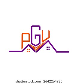 PGU Real State logo design, PGU logotipo simples e moderno. PGU design de alfabeto luxuoso  