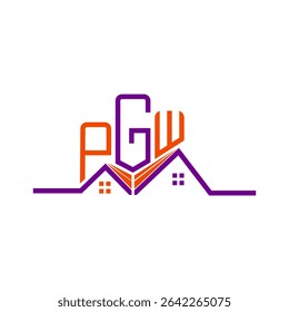 PGW Real State logo design, PGW simple and modern logo. PGW luxurious alphabet design  