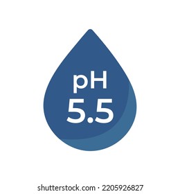 PH 5.5 ph icon, neutral balance skin, thin line web symbol on white background vector illustration. Water ph