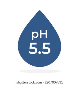 PH 5.5 ph icon, neutral balance skin, thin line web symbol on white background - editable stroke vector illustration. Water ph icon