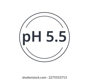 Símbolo de nivel Ph 5.5. Concepto de piel de equilibrio neutro.