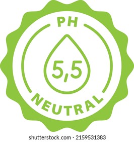 ph 5,5 neutral green stamp outline badge icon label isolated rounded vector on transparent background