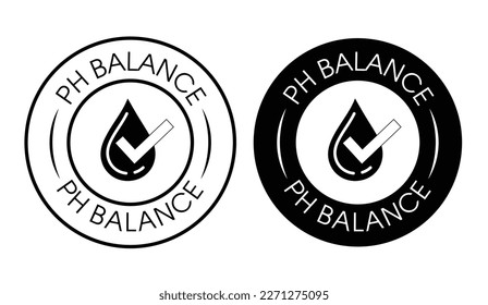 PH balance abstract. ph balance rounded stamp template, black in color