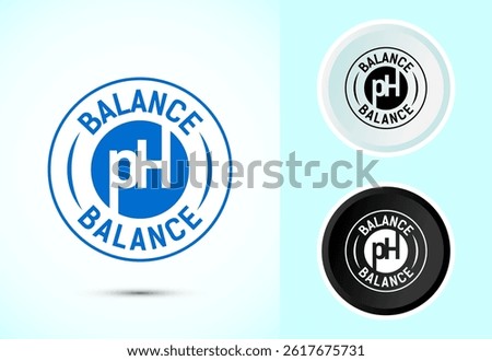 PH balance icon design illustration. Neutral PH balance icon sign, Free acidity concept symbol in color, black and white