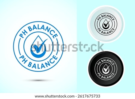 PH balance icon design illustration. Neutral PH balance icon sign, Free acidity concept symbol in color, black and white