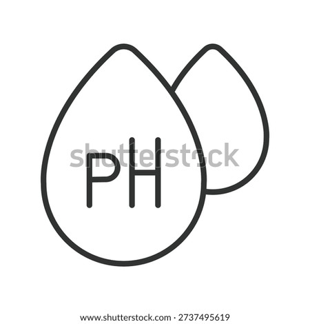 pH balance icon in line design. skincare acidity level on white background vector. pH editable stroke icon