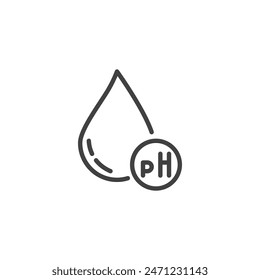pH Balance line icon. linear style sign for mobile concept and web design. pH water drop outline vector icon. Symbol, logo illustration. Vector graphics