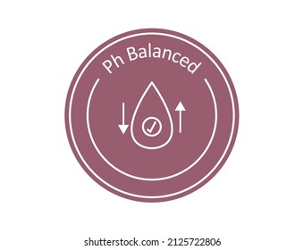 icono equilibrado pH, ilustración vectorial de placa