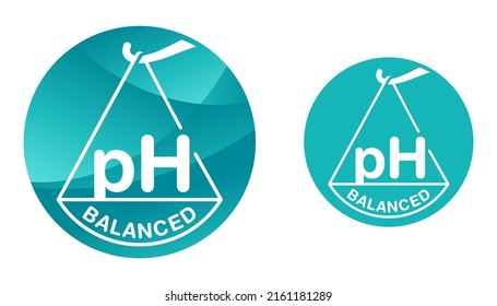 pH balanced icon - for packaging of cosmetics and hygienic products. Optimal level of acidity and alkalinity