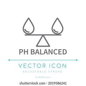 pH Balanced Line Icon. Cosmetic Neutral pH Vector Symbol.