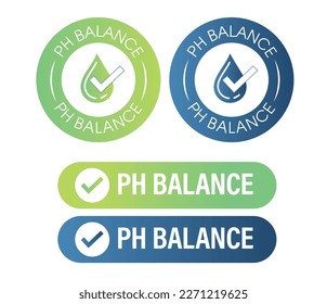 PH balanced vector icon set with drop symbol, neutral PH abstract