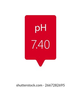 Ph-Blutsymbol. Normaler pH-Wert im menschlichen Blut. Gesundheitskonzept. Flache Vektorgrafik.