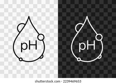 Ph, high quality vector editable line icon. Ph outline icon isolated on dark and light transparent backgrounds for UI design.