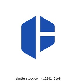PH or HP Letter in Hexagon Shape Logo Design Vector
