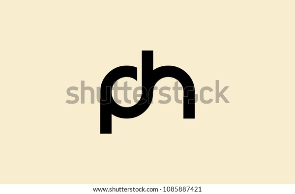 Ph Hp Letter Initial Logo Design Stock Vector (Royalty Free) 1085887421