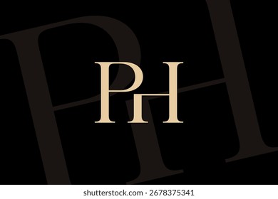 PH ou design de ícone de logotipo de letra HP. Monograma de iniciais de luxo estilo clássico.