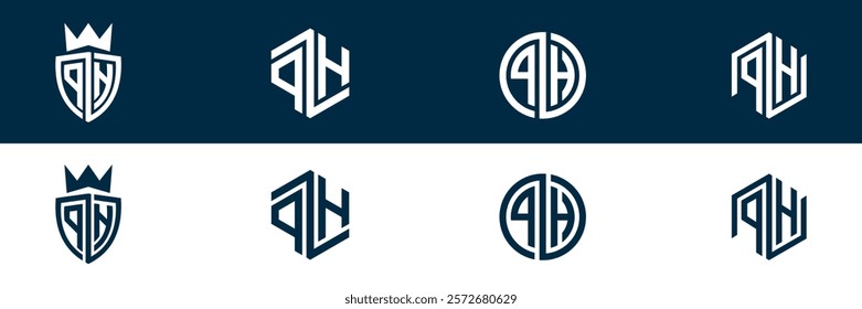PH HP letter logo set design