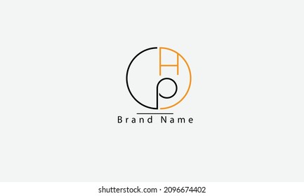 PH HP P H abstract vector logo monogram template