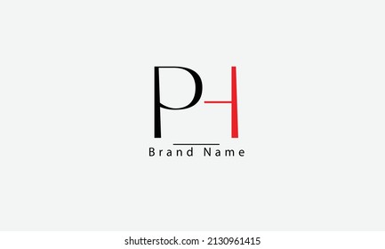 PH HP P H abstract vector logo monogram template