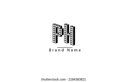 PH HP P H abstract vector logo monogram template