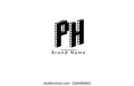 Plantilla de monograma del logotipo del vector abstracto de PH HP P H