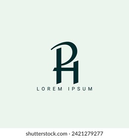 PH HP P H abstract vector logo monogram template